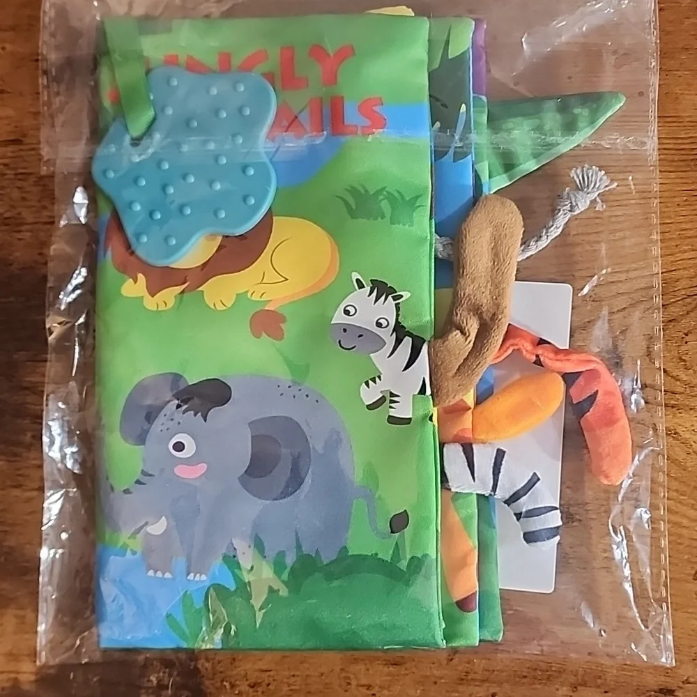 1oc Animal Tail Cloth Book, Suitable For Infants, Soft Baby Cloth Trail Toy With